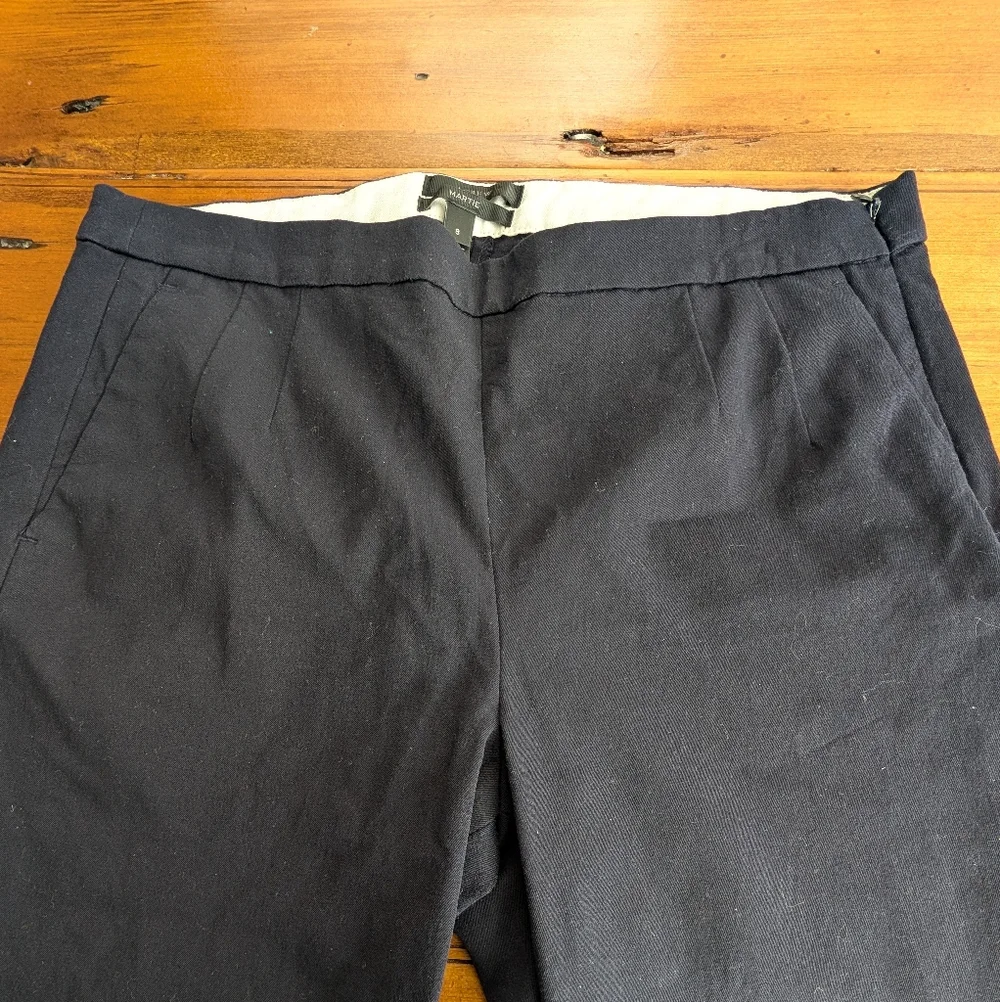 J. Crew Martie Ankle Pants, side zip, Navy, Size 8